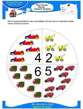 Çocuklar İçin Sayılar Çalışma Sayfaları 